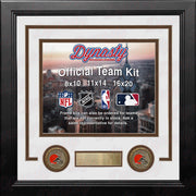 NFL Football Photo Picture Frame Kit - Cleveland Browns (White Matting, Brown Trim) - Dynasty Sports & Framing