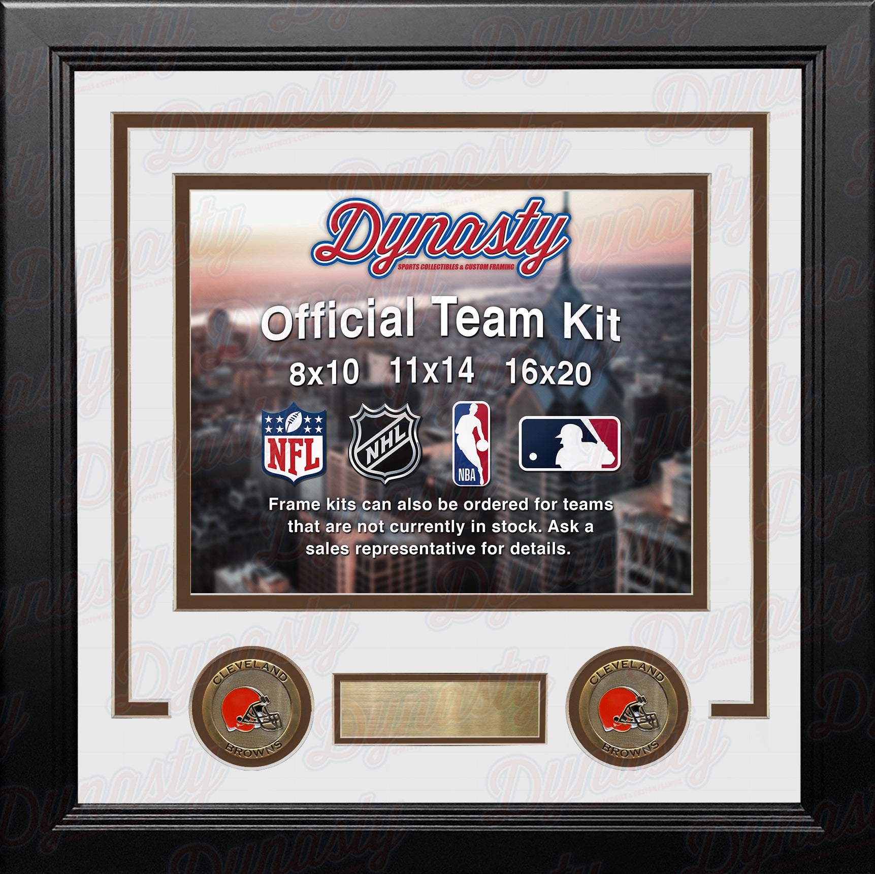 Cleveland Browns Custom NFL Football 11x14 Picture Frame Kit (Multiple Colors) - Dynasty Sports & Framing