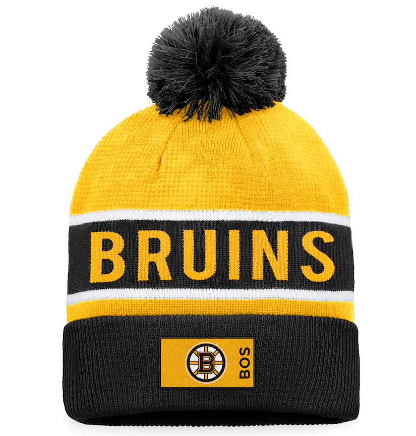 Boston Bruins Authentic Pro Rink Knit Pom Hat