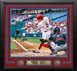 Bryson Stott Home Run Swing Philadelphia Phillies Autographed 16" x 20" Framed Baseball Photo - Dynasty Sports & Framing