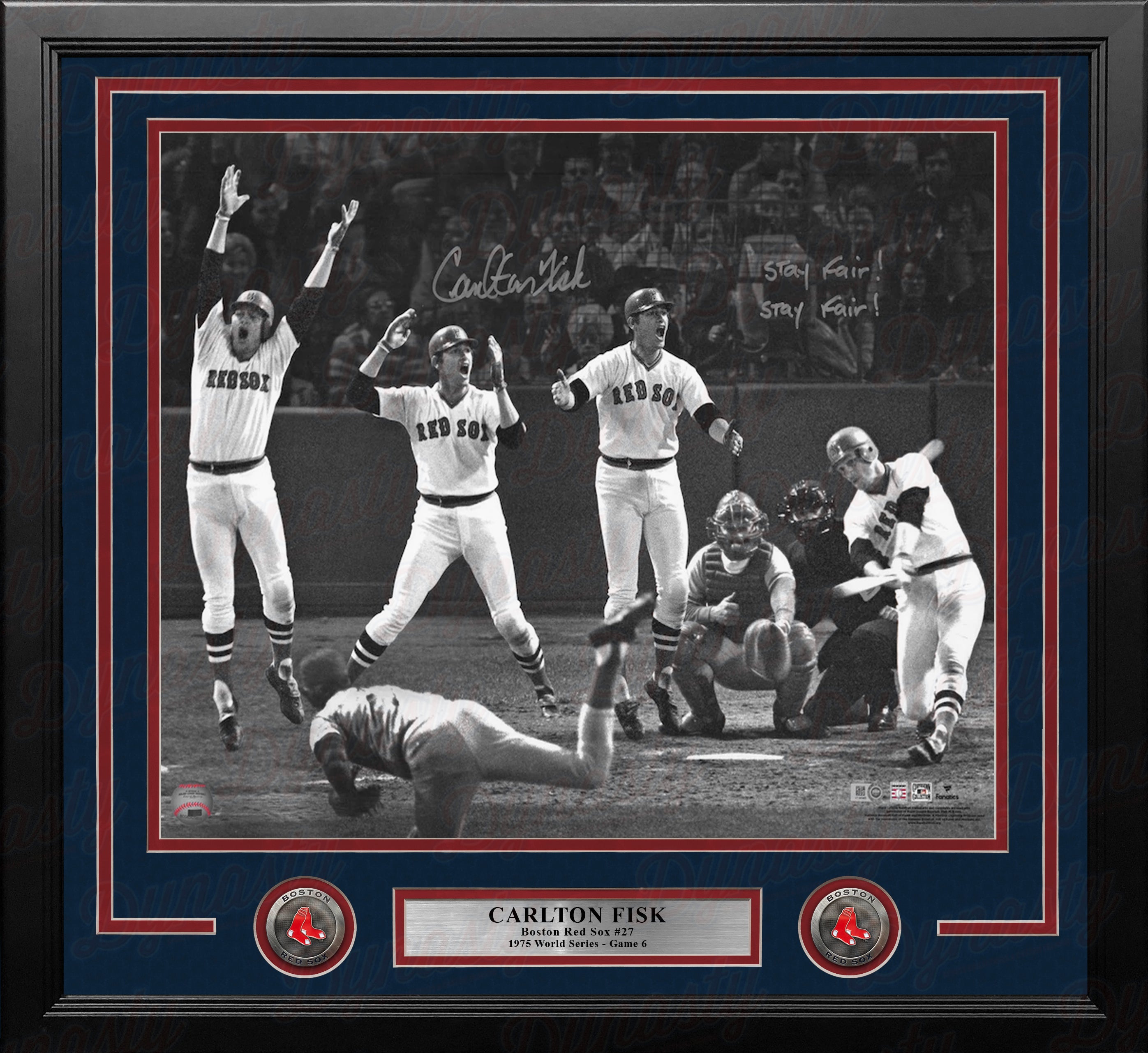 Carlton Fisk World Series Home Run Boston Red Sox Autographed 16x20 Framed  Photo Inscribed Stay Fair