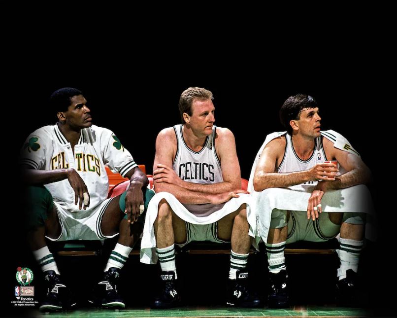 Official Champion Larry Bird, Kevin McHale and Robert Parish