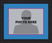 NBA Basketball Photo Picture Frame Kit - Charlotte Hornets (Blue Matting, Purple Trim) - Dynasty Sports & Framing