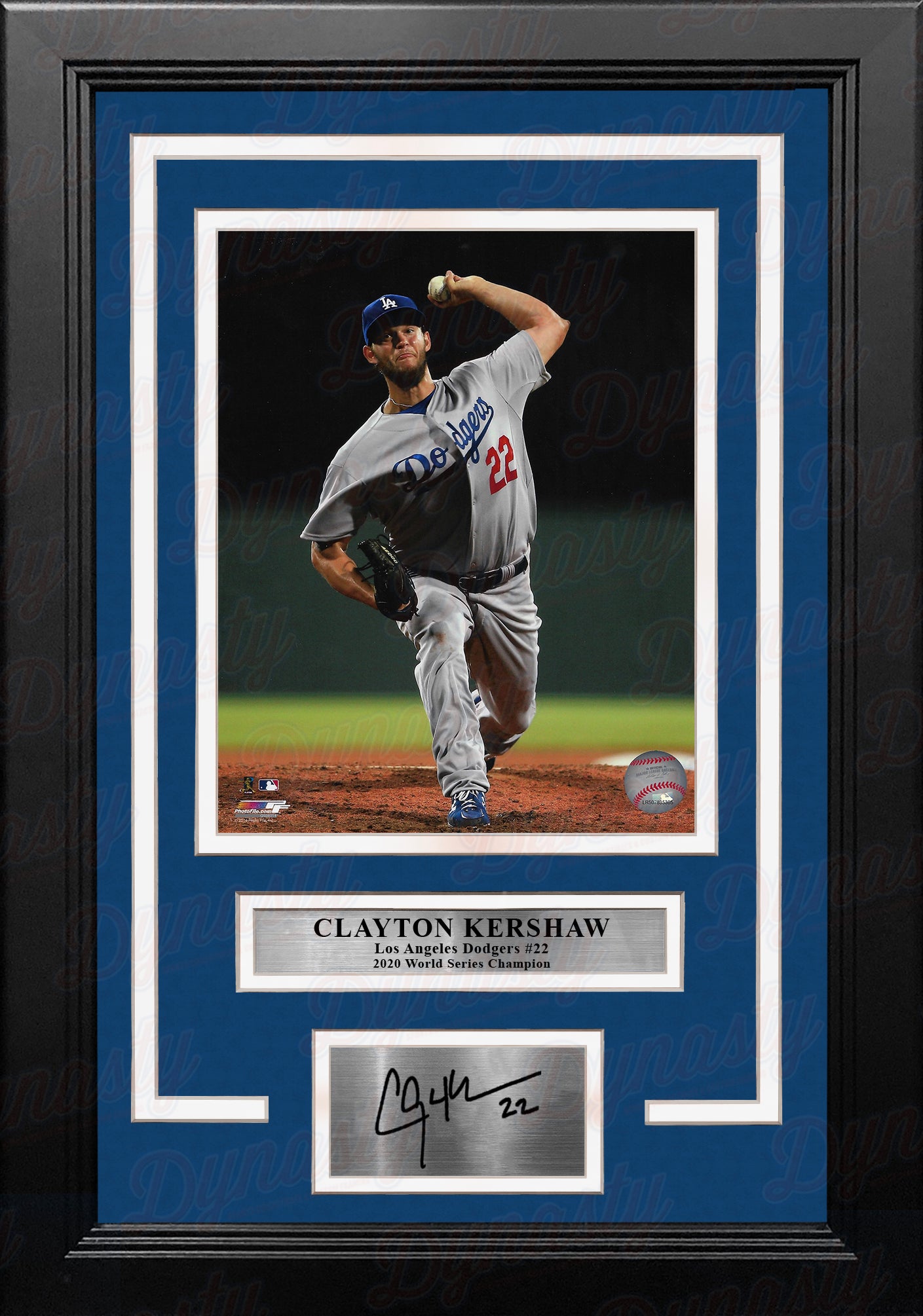 Clayton Kershaw in Action Los Angeles Dodgers 8 x 10 Framed Baseball  Photo with Engraved Autograph