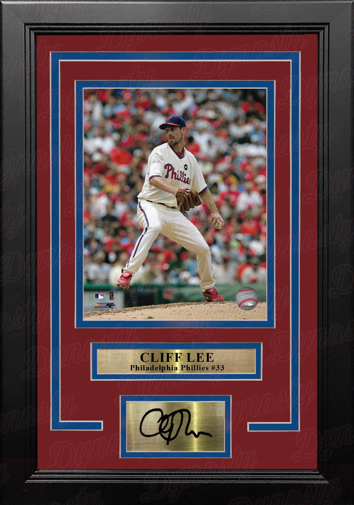 Cliff Lee in Action Philadelphia Phillies 8 x 10 Framed Baseball Photo  with Engraved Autograph