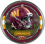 Washington Commanders Round Chrome Clock - Dynasty Sports & Framing