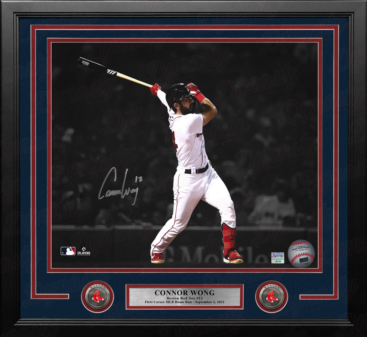 Connor Wong 1st Home Run Boston Red Sox Autographed 16" x 20" Framed Spotlight Baseball Photo