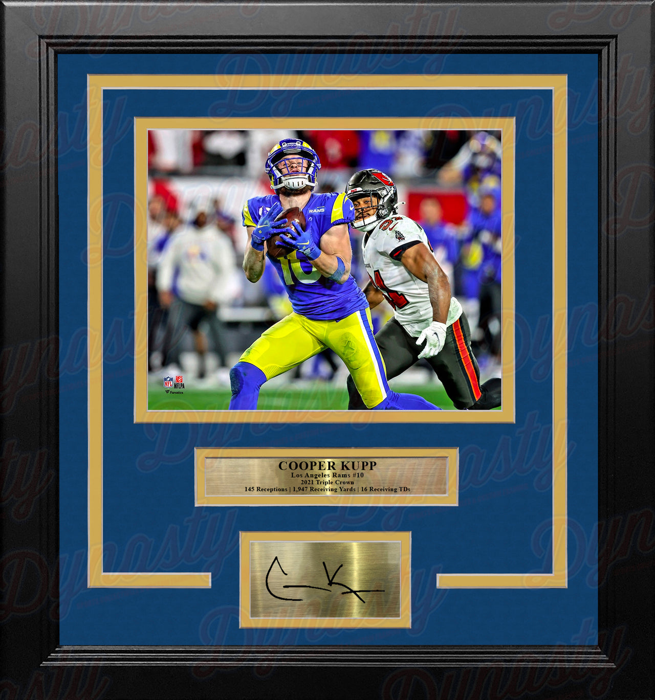 Cooper Kupp Playoff Action Los Angeles Rams 8" x 10" Framed Football Photo with Engraved Autograph - Dynasty Sports & Framing 