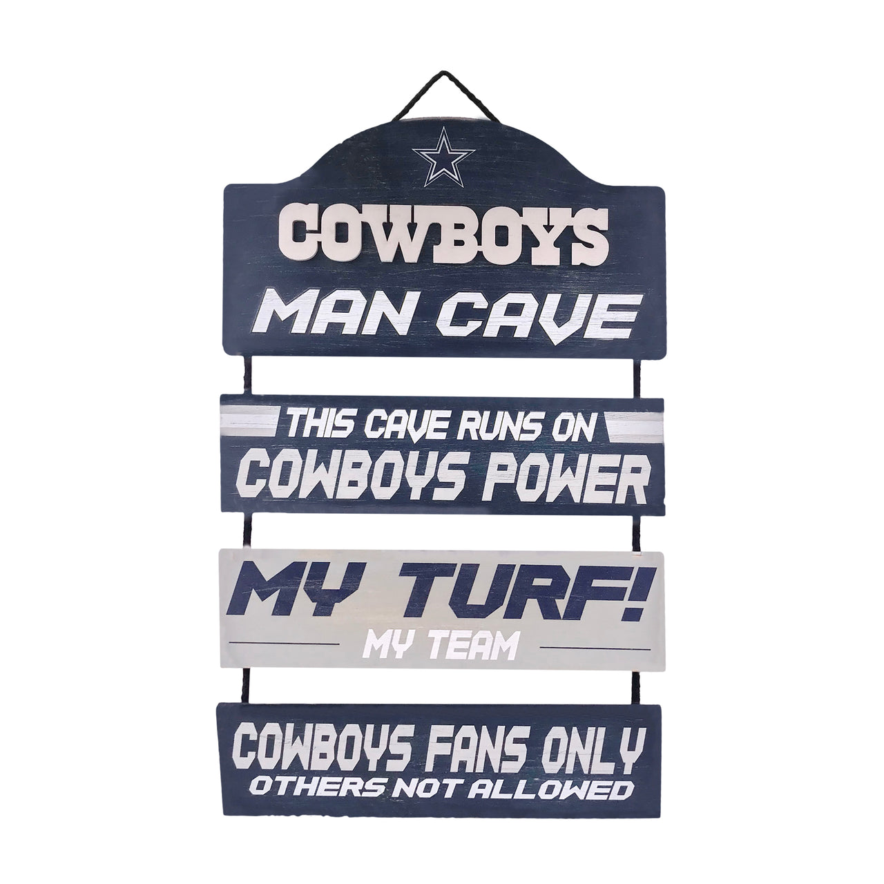 Dallas Cowboys Wooden Man Cave Dangle Sign - Dynasty Sports & Framing 