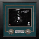 Dallas Goedert Touchdown Philadelphia Eagles Autographed 8" x 10" Framed Blackout Football Photo - Dynasty Sports & Framing