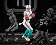 Tua Tagovailoa in Action Miami Dolphins 8" x 10" Blackout Football Photo - Dynasty Sports & Framing