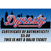 Certificate of Authenticity - Dynasty Sports & Framing 