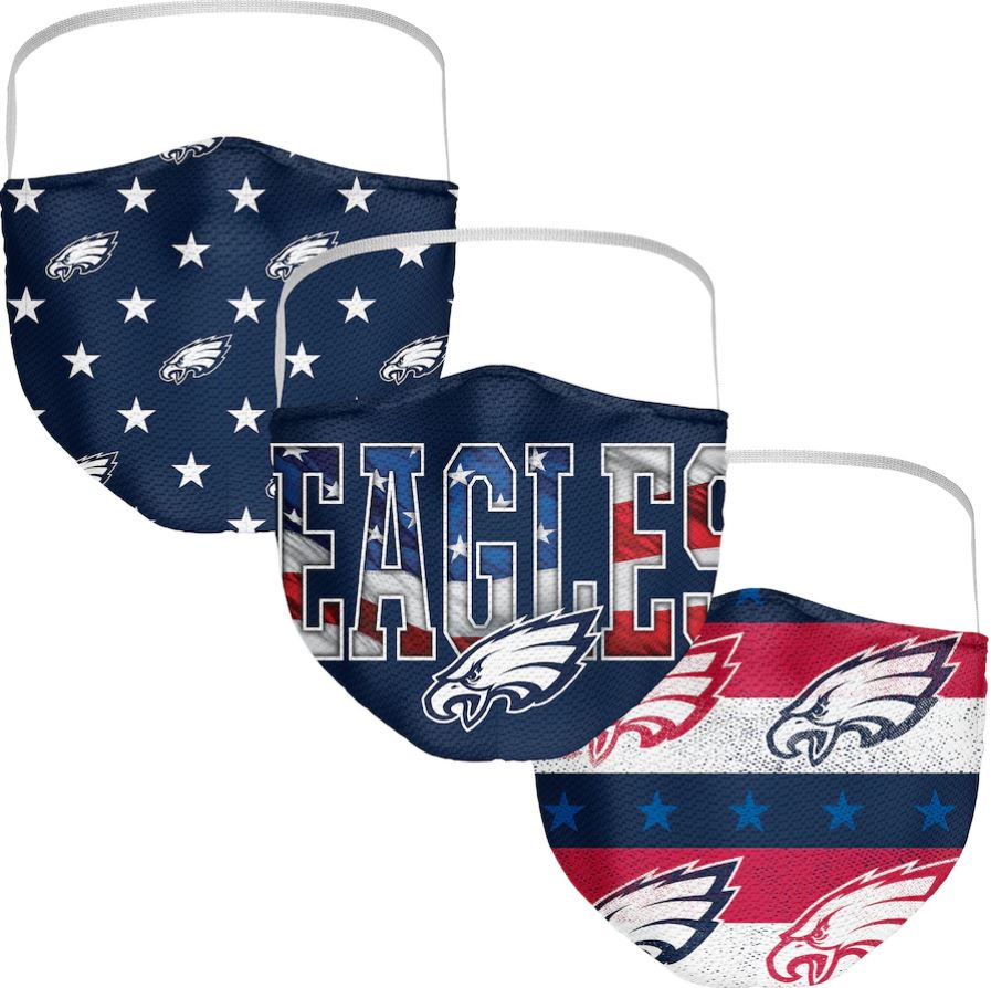 Philadelphia Eagles 3-Pack Patriotic Adult Face Masks - Dynasty Sports & Framing 
