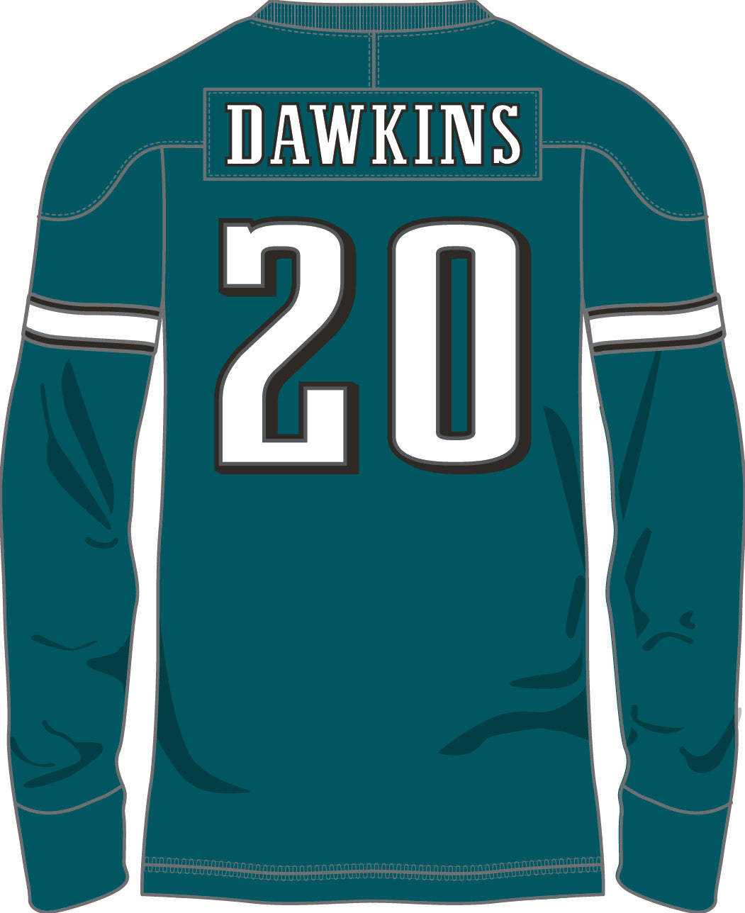 Brian Dawkins Philadelphia Eagles Throwback Retired Player Inaugural Game  Patch Long Sleeve Shirt