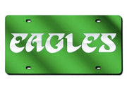 Philadelphia Eagles Throwback Kelly Green Laser Engraved Script License Plate - Dynasty Sports & Framing