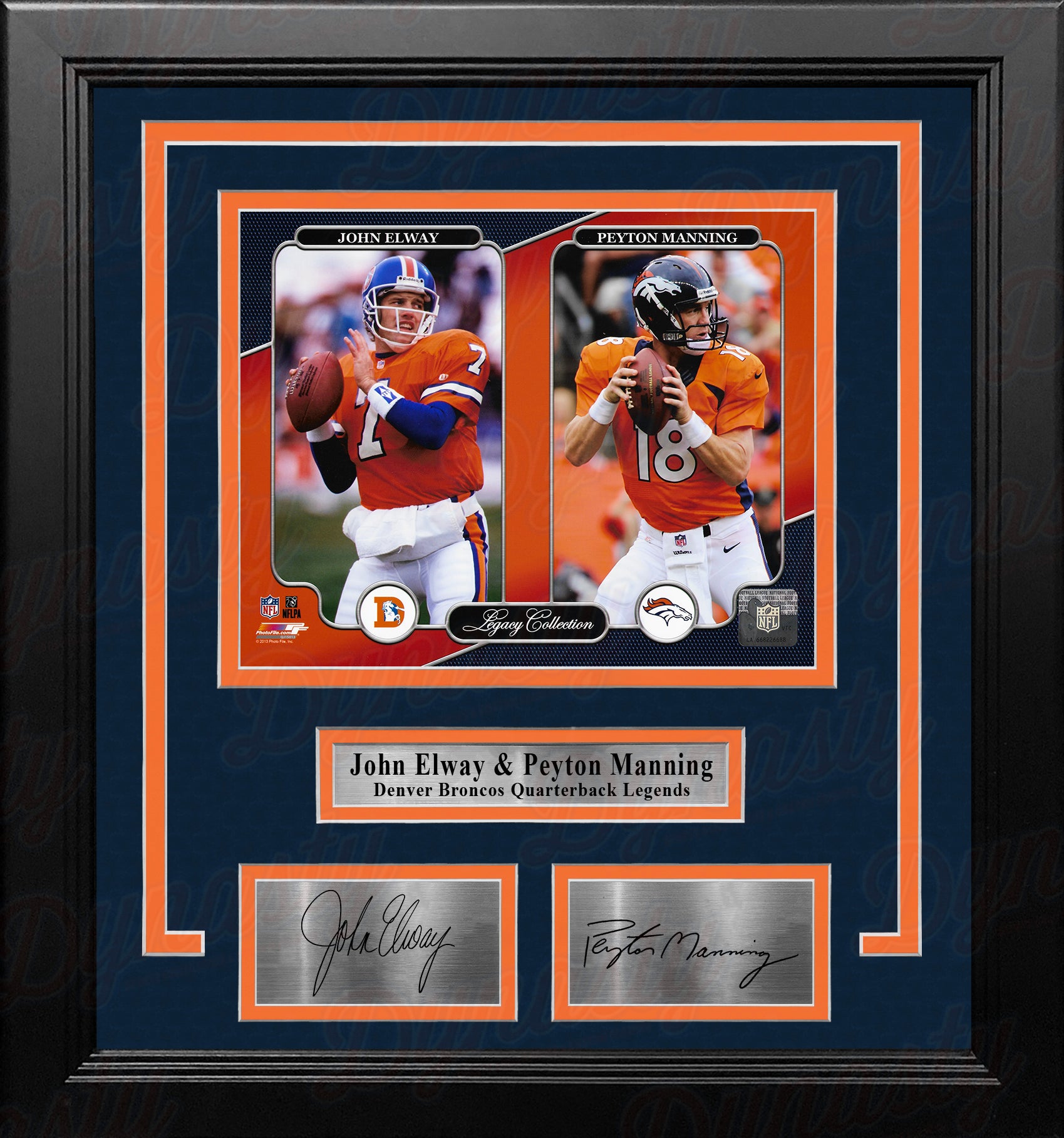 John Elway & Peyton Manning Denver Broncos 8x10 Framed Football Photo with  Engraved Autographs - Dynasty Sports & Framing