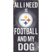 Pittsburgh Steelers Football and My Dog Wooden Sign - Dynasty Sports & Framing