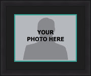MLB Baseball Photo Picture Frame Kit - Miami Marlins (Black Matting, Teal Trim) - Dynasty Sports & Framing
