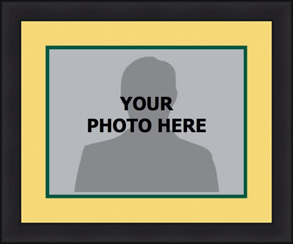 MLB Baseball Photo Picture Frame Kit - Oakland Athletics (Yellow Matting, Green Trim) - Dynasty Sports & Framing 