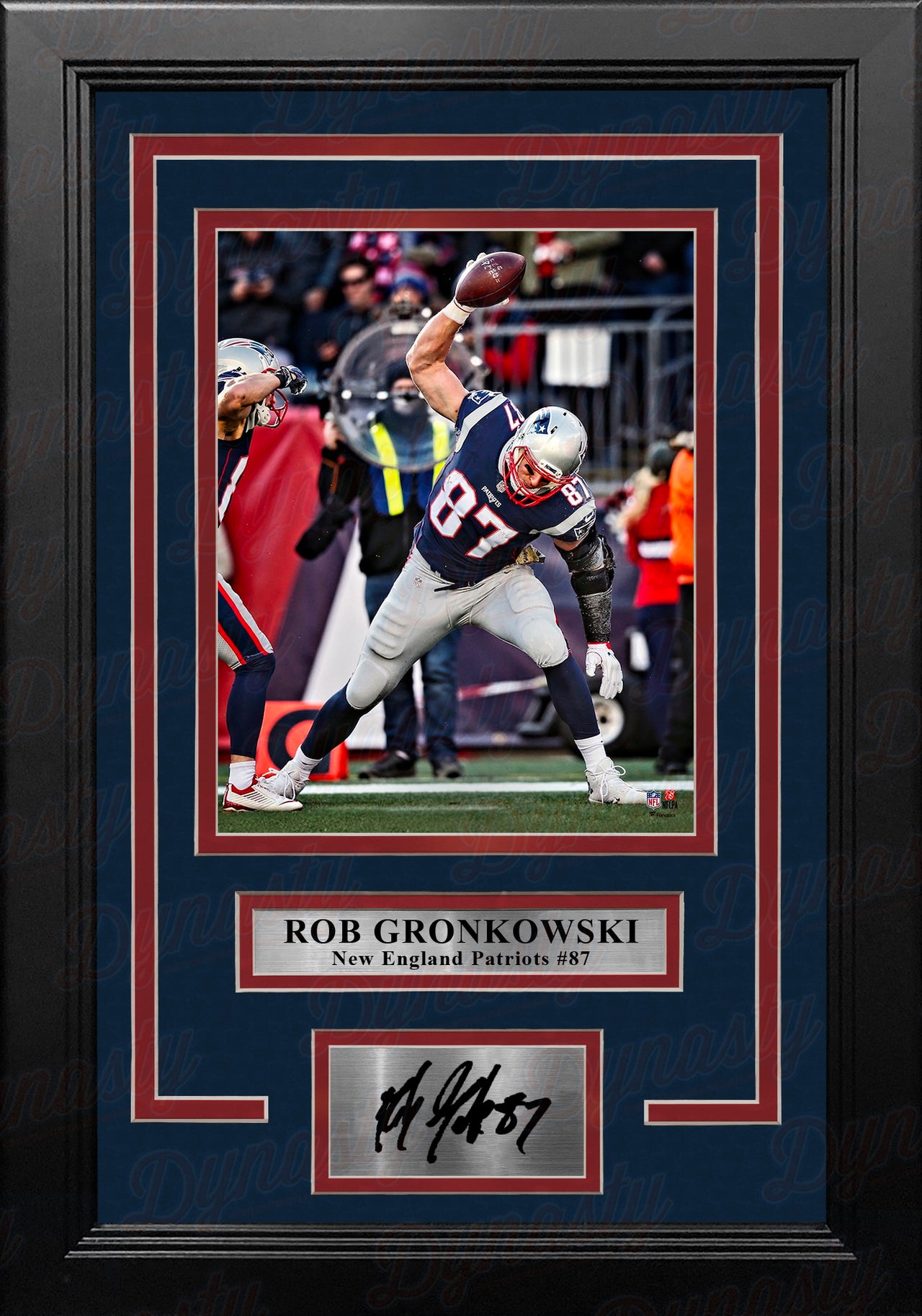 Rob Gronkowski Touchdown Spike New England Patriots 8" x 10" Framed Photo with Engraved Autograph - Dynasty Sports & Framing 