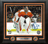 Carter Hart Jumping on the Ice Philadelphia Flyers Autographed Framed Hockey Photo - Dynasty Sports & Framing