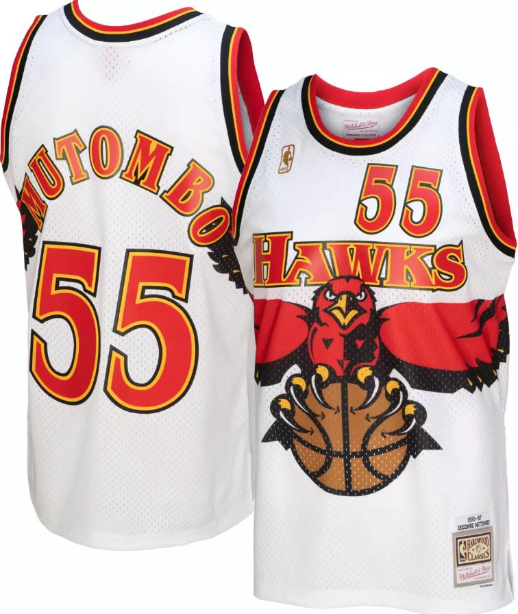 Mitchell & Ness Atlanta Hawks Dikembe Mutombo Swingman Jersey NBA Throwback  Red (X-Large)