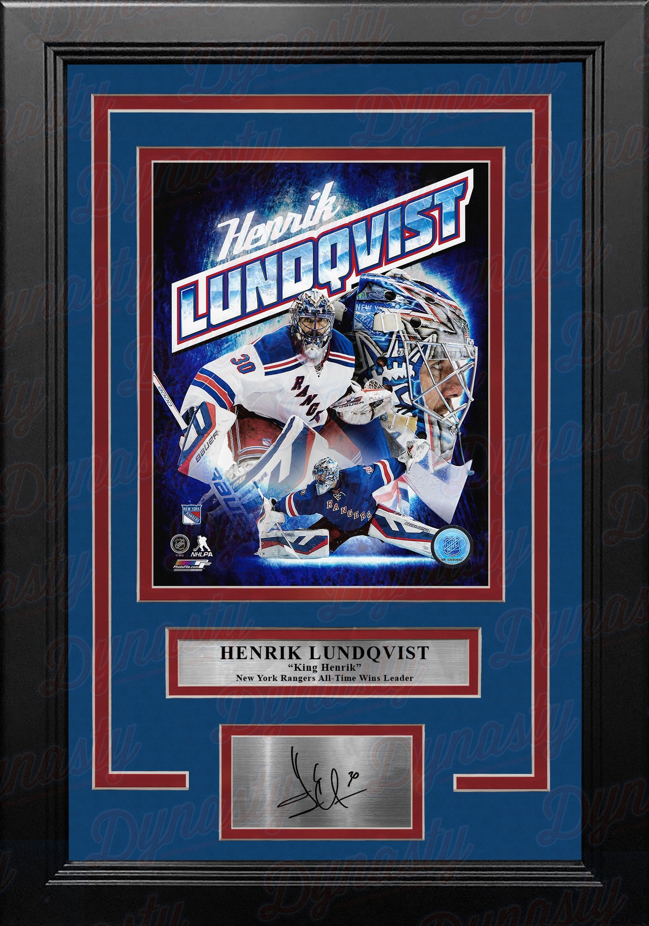 Henrik Lundqvist New York Rangers 8" x 10" Framed Hockey Collage Photo with Engraved Autograph - Dynasty Sports & Framing 