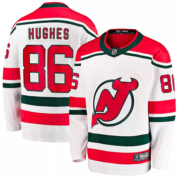 Jack Hughes New Jersey Devils White 2022/23 Heritage Premier