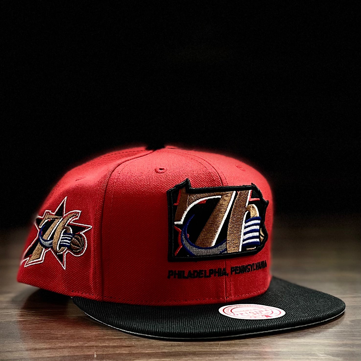 Philadelphia 76ers Mitchell & Ness Insider Hardwood Classics Snapback Hat