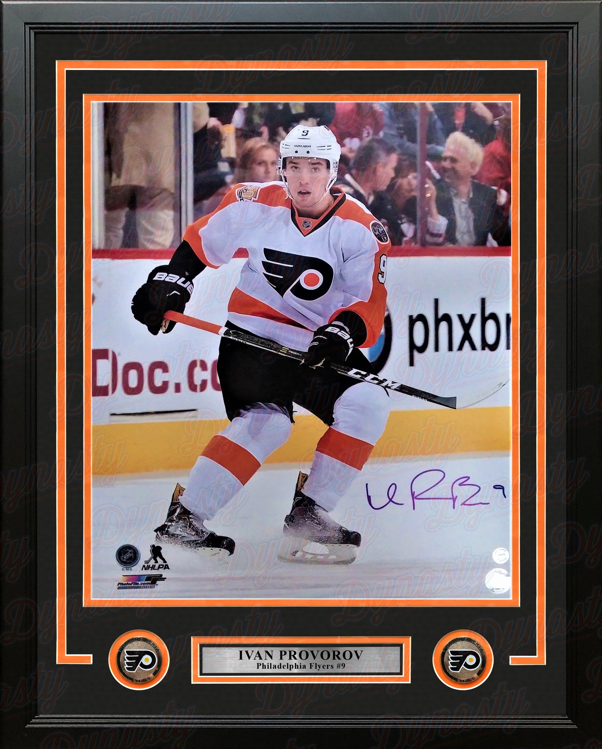 Ivan Provorov Skating Autographed Philadelphia Flyers 16" x 20" Framed Hockey Photo - Dynasty Sports & Framing