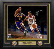 Allen Iverson v. Kobe Bryant Philadelphia 76ers Autographed Framed Basketball Photo - Dynasty Sports & Framing