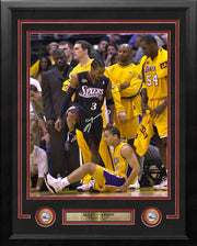 Allen Iverson Standing Over Tyronn Lue Philadelphia 76ers Autographed Framed Basketball Photo - Dynasty Sports & Framing