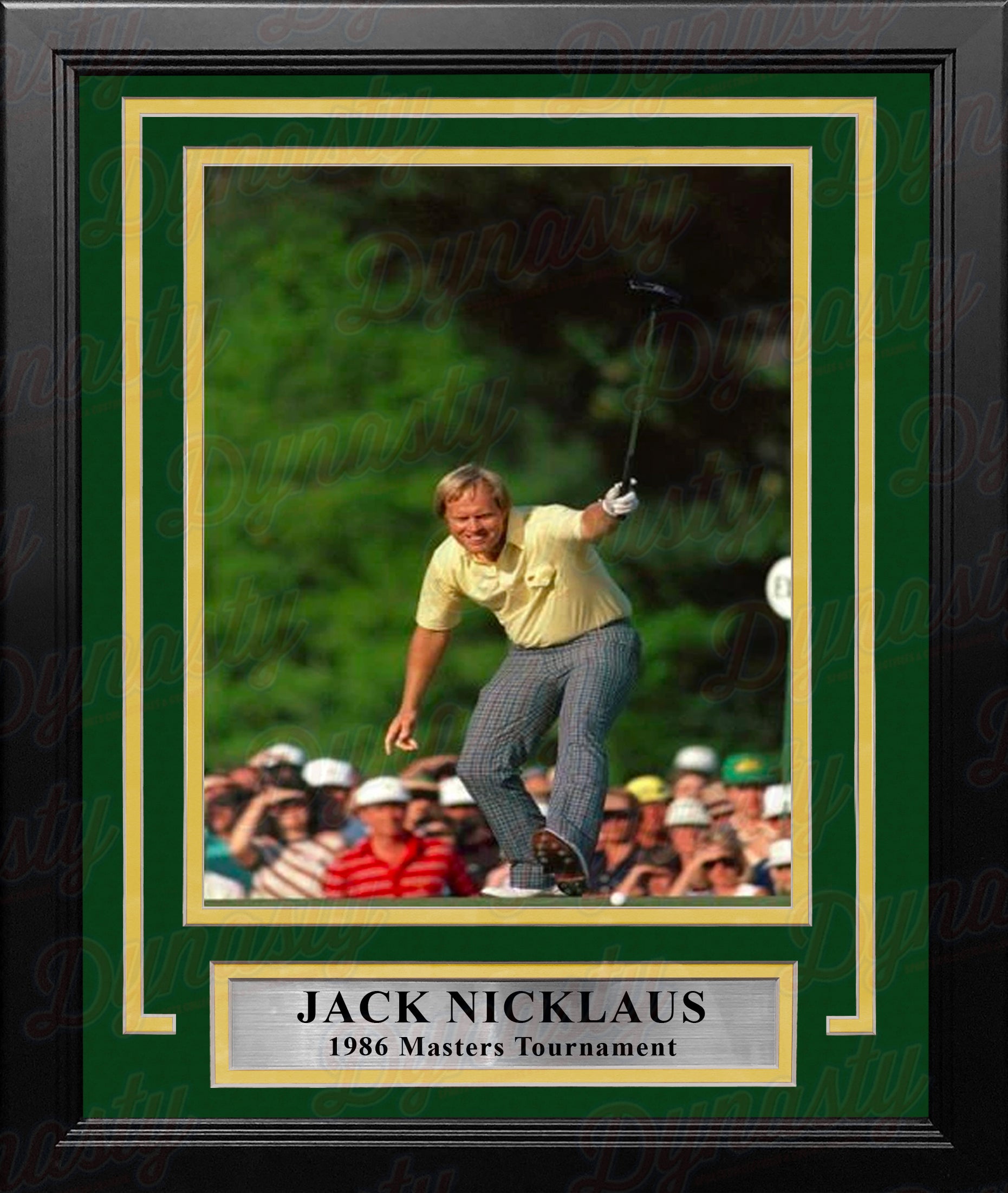 Jack Nicklaus 1986 Masters Tournament Putt on the 17th Framed Golf Photo - Dynasty Sports & Framing