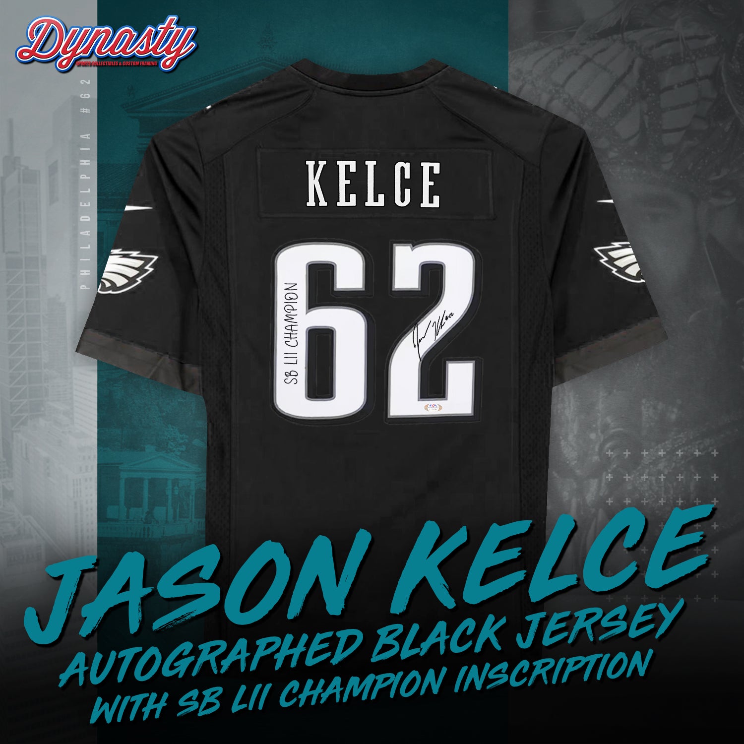 Jason Kelce Autographed Philadelphia Eagles Nike Jersey | Pre-Sale Opportunity - Dynasty Sports & Framing 