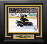 Jeremy Swayman in Action Boston Bruins 8" x 10" Framed Hockey Photo - Dynasty Sports & Framing