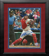 Jorge Alfaro Philadelphia Phillies Throw Autographed MLB Baseball Framed Photo Inscribed 'Oso' - Dynasty Sports & Framing