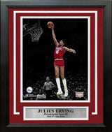 Julius "Dr. J" Erving Blackout Dunk Philadelphia 76ers 8" x 10" Framed Basketball Photo - Dynasty Sports & Framing