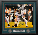 Cam Jurgens in Stance Philadelphia Eagles Autographed 16" x 20" Framed Football Photo - Dynasty Sports & Framing
