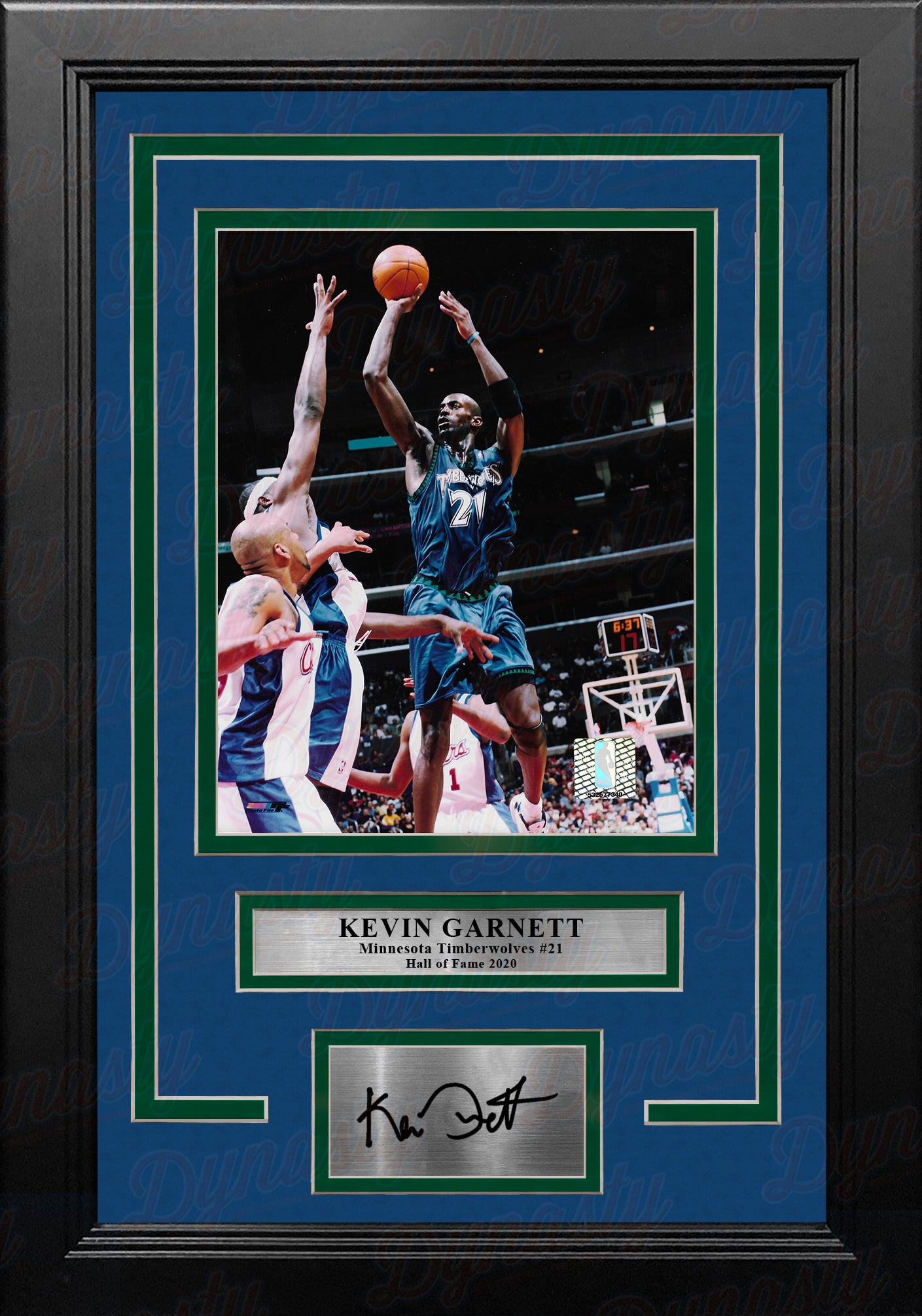 新品　NBA 記念プレート　フォトプレート　写真　木製 Kevin Garnett in Action Minnesota Timberwolves 8x10 Framed