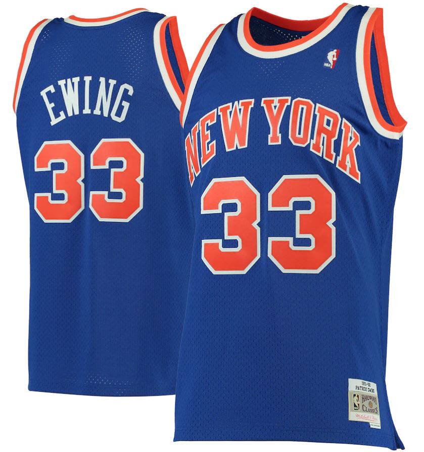 Patrick Ewing New York Knicks Mitchell & Ness Blue 1991-92 Hardwood Classics Swingman Jersey - Dynasty Sports & Framing