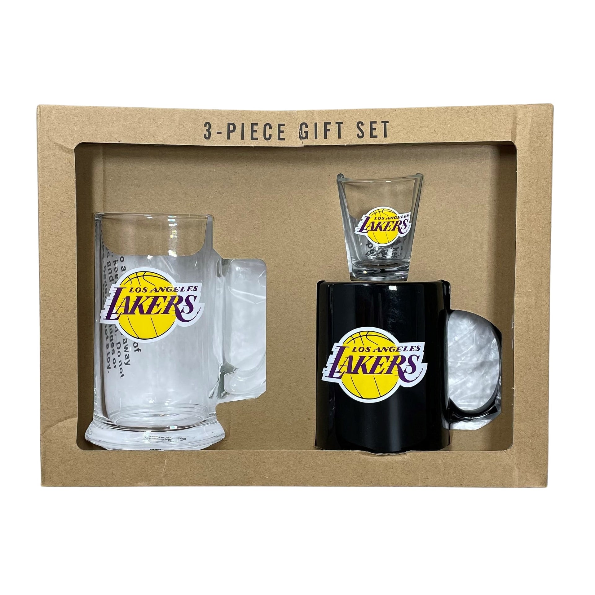 Los Angeles Lakers 3-Piece Glassware Gift Set - Dynasty Sports & Framing