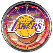 Los Angeles Lakers Round Chrome Clock - Dynasty Sports & Framing