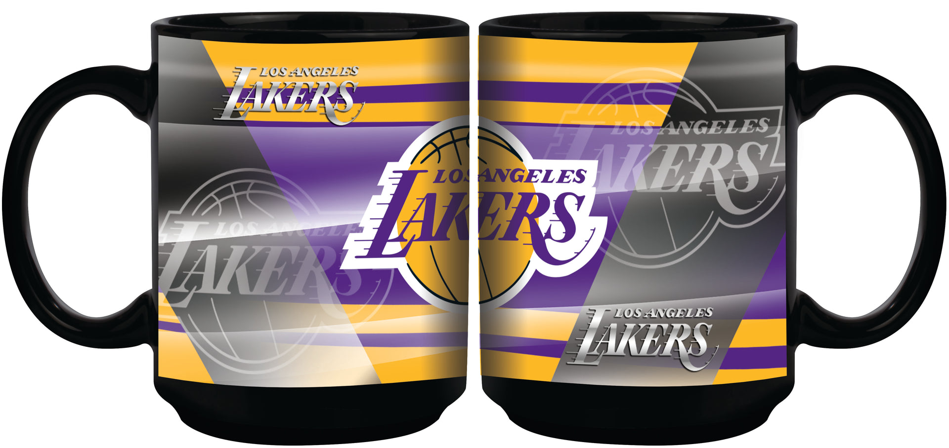 Los Angeles Lakers 11oz. Shadow Sublimated Coffee Mug - Black - Dynasty Sports & Framing