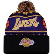 Los Angeles Lakers Mitchell & Ness Hardwood Classics Team Isle Pom Knit Hat - Dynasty Sports & Framing