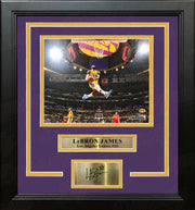 LeBron James Aerial Dunk Los Angeles Lakers 8" x 10" Framed Basketball Photo with Engraved Autograph - Dynasty Sports & Framing