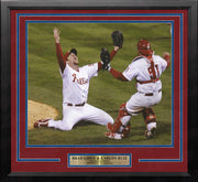 Brad Lidge & Carlos Ruiz 2008 World Series Last Out Celebration Philadelphia Phillies Framed Baseball Photo - Dynasty Sports & Framing