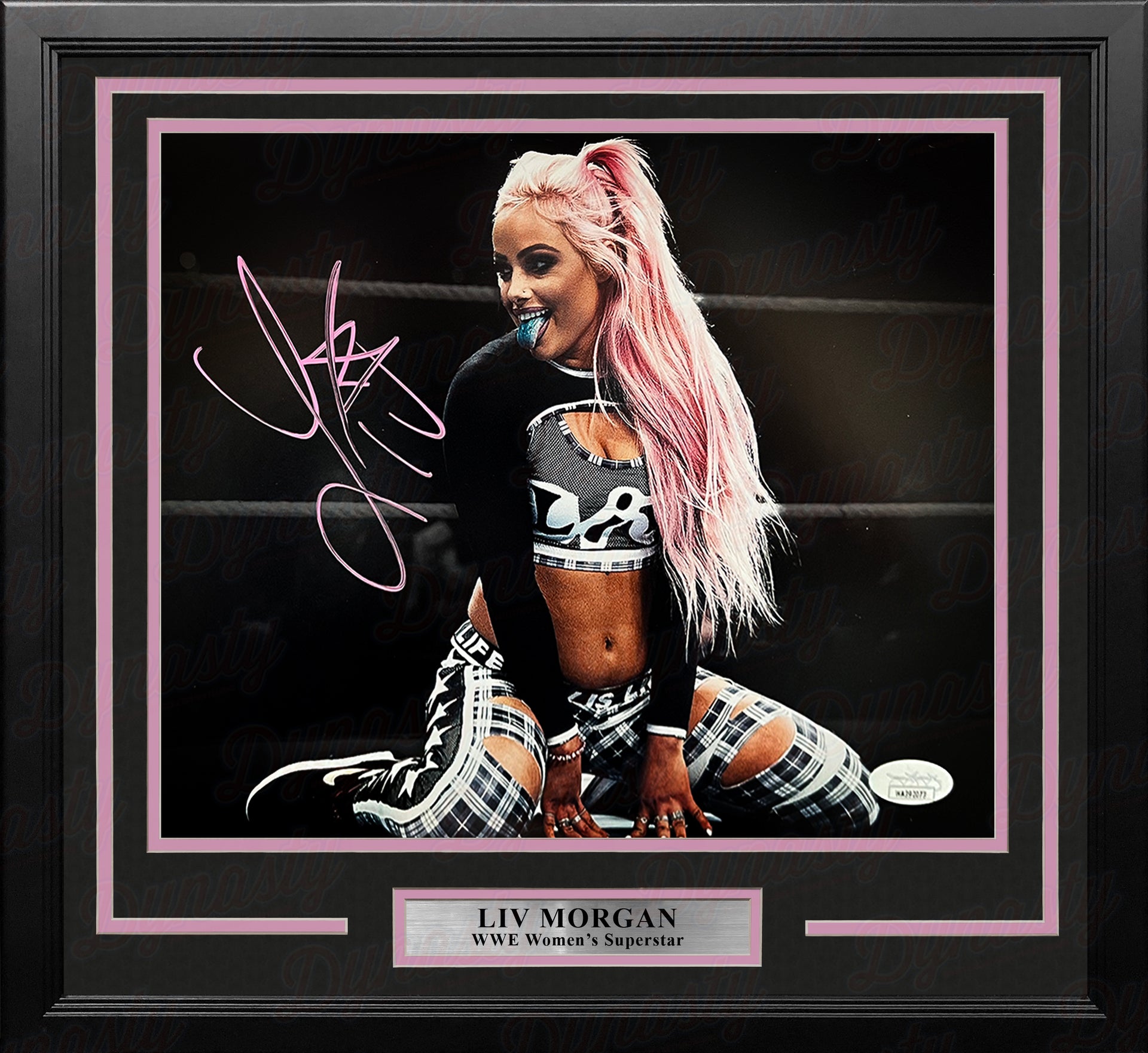 Liv Morgan in Action Autographed Framed WWE Wrestling Photo - Dynasty Sports & Framing