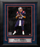 Mac Jones Blackout Action New England Patriots 8" x 10" Framed Football Photo - Dynasty Sports & Framing