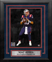 Mac Jones Blackout Action New England Patriots 8" x 10" Framed Football Photo - Dynasty Sports & Framing