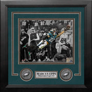 Marcus Epps Philadelphia Eagles Autographed Spotlight Framed Football Photo - Dynasty Sports & Framing